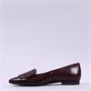 Paul Green Slip On Square Detail Loafer - Wine Leather
